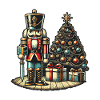 Nutcracker and Christmas Tree Art