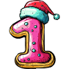 1 Number Christmas Cookie