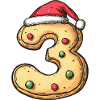 3 Number Christmas Cookie