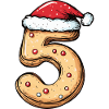 5 Zahl Weihnachten Keks