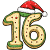 16 Number Christmas Cookie