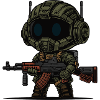 Little Cute Russian Futuristic Soldier