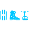 Ski Design in blau