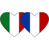 Italy France Flag Heart