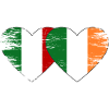 Italy Ireland Flag Heart Used