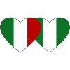 Italy Nigeria Flag Heart