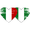 Italie Nigeria drapeau coeur utilisé