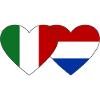 Italie Hollande Drapeau Coeur