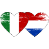 Italie Hollande drapeau coeur utilisé
