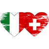 Italie Suisse Drapeau Coeur utilisé