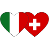 Italy Switzerland Flag Heart