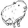Abstrait Kapybara Noir