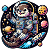 Adventurous otter in space with