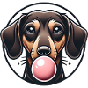 Dachshund with Bubblegum Graphic