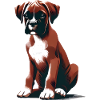 Stylish Boxer Dog Illustration