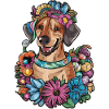 Rhodesian Ridgeback and Beautiful Flowers