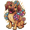 Rhodesian Ridgeback and Beautiful Flowers