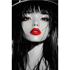 Red Lips Gothic Portrait