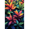 Neon Tropical Leaves Pattern
