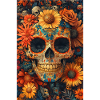 Flower Skull Día de los Muertos