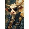 Cow street style with sunglasses