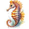 Peinture à l’aquarelle hippocampe