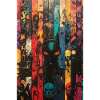 Farbige Schädel-Panel-Kunst