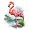 Flamingo Watercolor Illustration