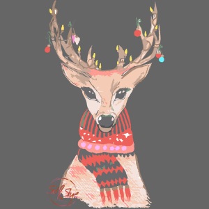 Cervo di Natale dipinto a mano