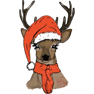 Cervo di Natale dipinto a mano per bambini