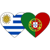 Uruguay Portugal Flag Heart