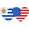Uruguay USA Flag Heart