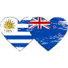 Uruguay Nouvelle-Zélande drapeau coeur utilisé