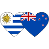 Uruguay Nouvelle-Zélande Drapeau Coeur