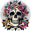 Skull with Flowers
