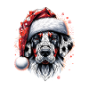Polygon Art - Dalmatinerhund julemandshat