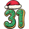 31 Number Christmas Cookie