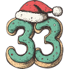 33 Number Christmas Cookie
