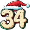 34 Number Christmas Cookie