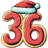 36 Number Christmas Cookie