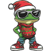 Frog Christmas Comic Cool