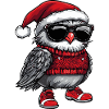 Eule Weihnachten Comic Cool