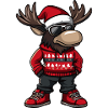 Moose Christmas Comic Cool