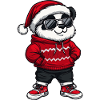 Panda Christmas Comic Cool