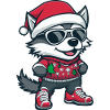 Husky Dog Christmas Comic Cool