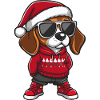 Beagle Dog Christmas Comic Cool