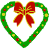 Coeur vert avec ruban rouge