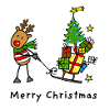 Reindeer with Christmas Gifts Cartoon