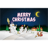 Merry Christmas poster with snowmen