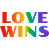 Love Wins LGBT Rainbow Text